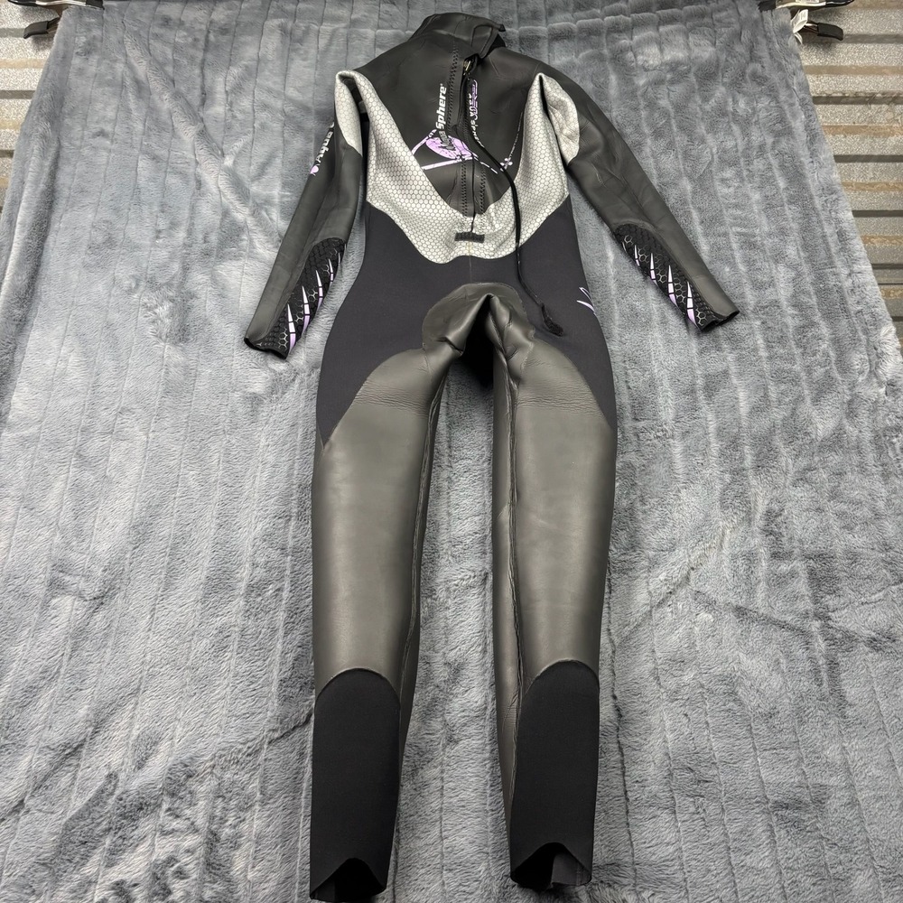 Aqua Sphere Pursuit Triathlon Wetsuit Womens L Black Purple Neoprene Full Suit